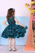 Childbird Teal Green Color Flower Girl's Party Dress