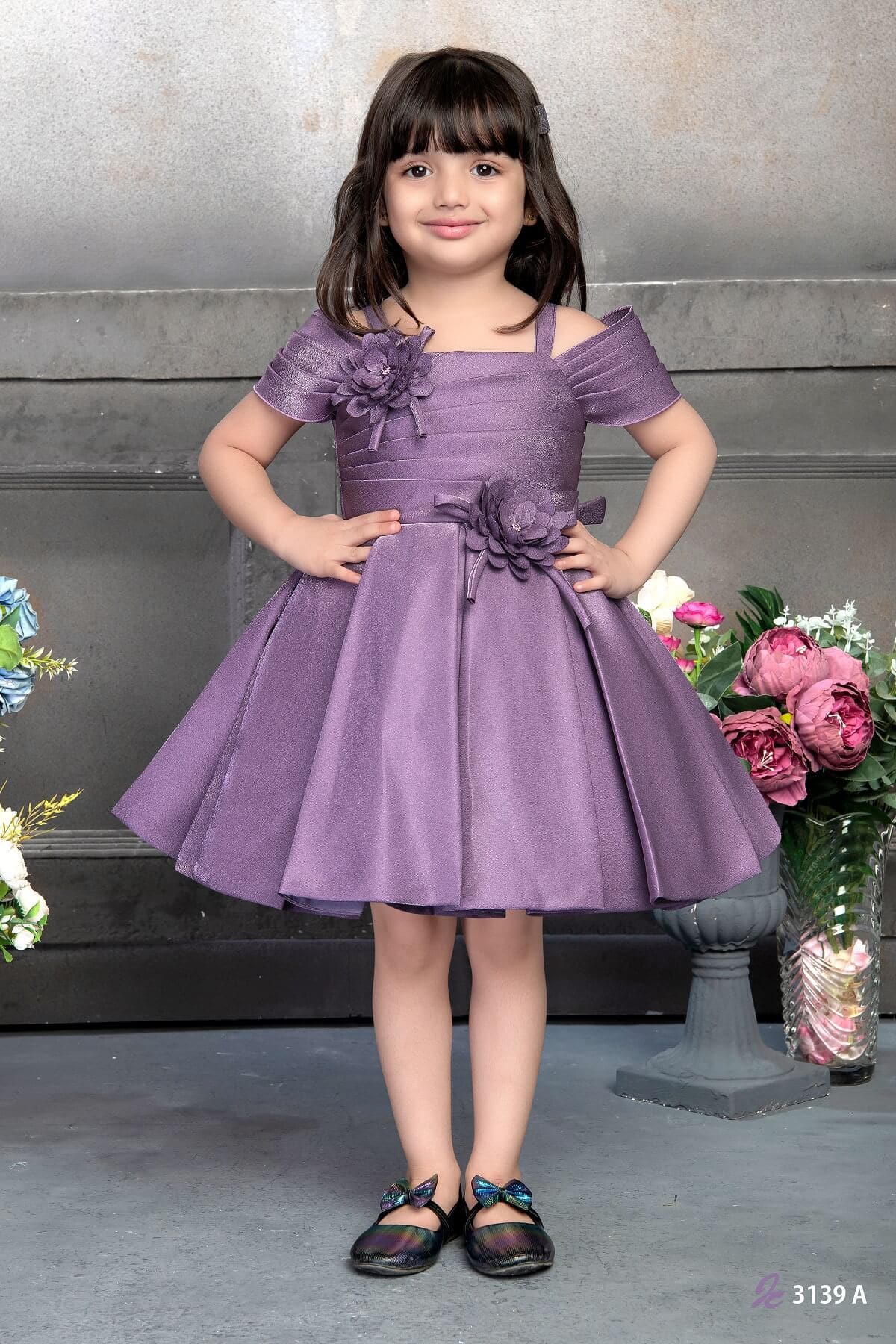 Childbird Purple Silk Infant Party Dresses