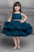 Childbird Teal Blue Net Sparkle Kids Girls Party Dress