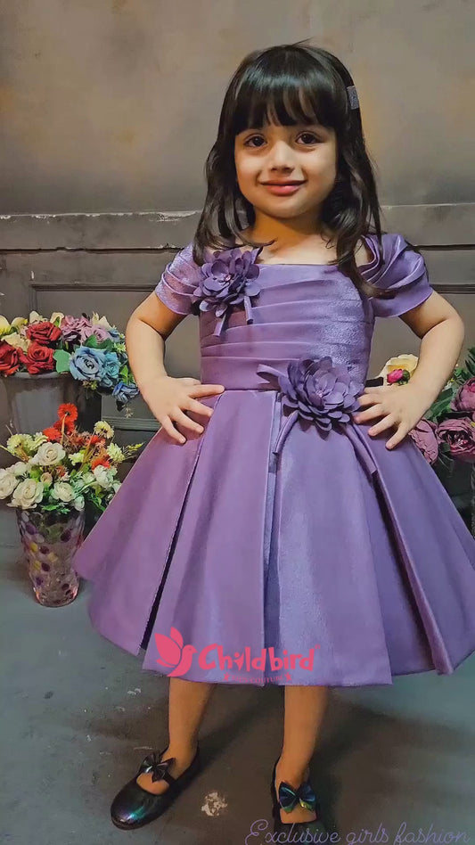 Childbird Purple Silk Infant Party Dresses